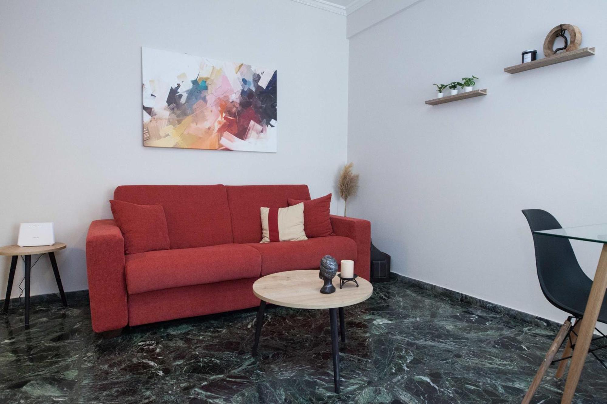 Modern 1 Bd Balcony Near Metro In Kato Patisia Apartament Atena
